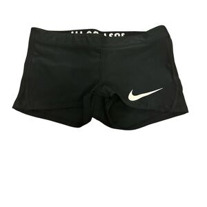 Nike Black Training Shorts with White Swoosh